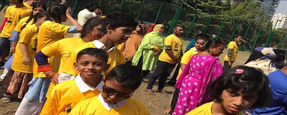 students with disabilities participated in a sports and athletes program in a play ground
